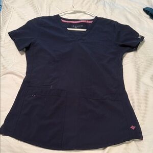 Navy Blue Scrub Top